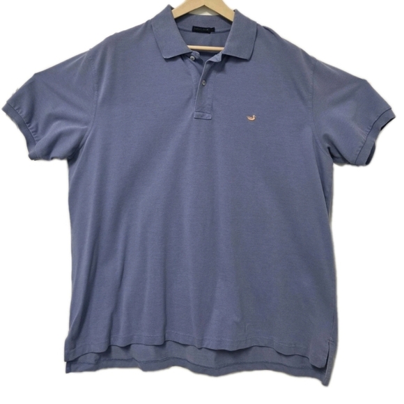 Southern Marsh Mens Stonewall Heathered Polo Washed Blue Size 2XL Preppy Work - Picture 2 of 9